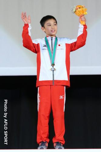 2019 トランポリン 世界年齢別競技大会 男子 ダブルミニ 11-12歳 表彰式